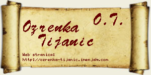Ozrenka Tijanić vizit kartica